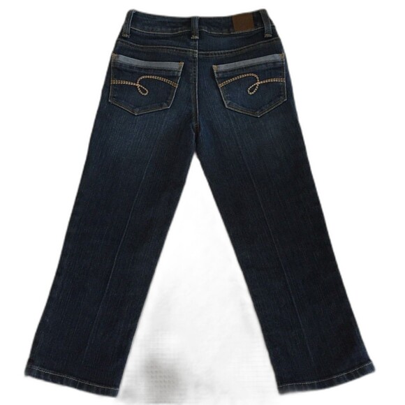 Justice Girls Straight Leg Dark Wash Blue Jeans Size 10 S - Picture 2 of 6